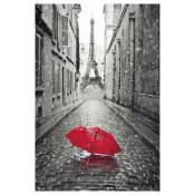 Poster paris-rouge parapluie