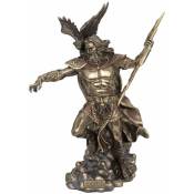 Retro - Statue en polyrésine Zeus de couleur bronze