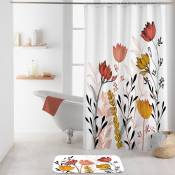 Rideau de douche esprit floral - Multicolore - 180 x 200 cm