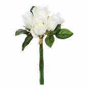 Roses Artificielles Blanches 31cm Bouquet de 7 - Rose Silumen Rose
