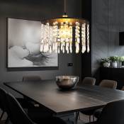 Suspension avec cristaux Lampe de salon Suspension salle à manger, métal laiton noir, 1x E27, DxH 35 x 120 cm