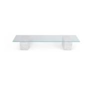 Table basse en verre et marbre 46 x 170 cm Mineral