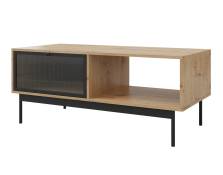 Table basse style industriel 120 cm noir / bois
