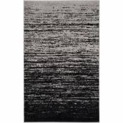 Tapis d'intérieur ombre moderne tissé à la puissance, collection Adirondack, ADR113, en argenté & noir, 91 x 152 cm par Safavieh Argenté & Noir