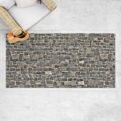 Tapis en vinyle - Quarry Stone Wallpaper Natural Stone Wall - Paysage 1:2 Dimension HxL: 50cm x 100cm