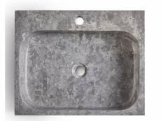 Vasque à poser / lavabo en marbre coloris gris - longueur 52 x hauteur 13 x profondeur 42 cm