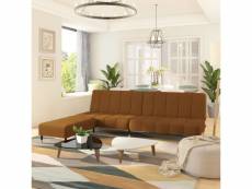 Vidaxl canapé-lit 2 places avec tabouret marron velours
