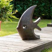 Wanda Collection - Statue design de jardin poisson 78 cm brun - Marron