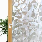 Xinuy - Fenêtre triangulaire en pâte de verre pet électrostatique sans adhésif avec film de verre électrostatique amovible (2 mètres)