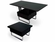 Zoe - table basse multifonction relevable laqué noir
