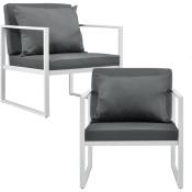 2 x chaises extérieures robustes avec coussins confortables