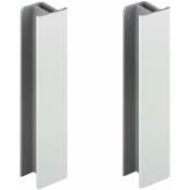 2x jonction de plinthe 150mm blanc mat cuisine raccord connecteur pied de meuble profil pvc plastique finition