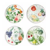 4 assiettes en porcelaine motifs à fruits - &Klevering