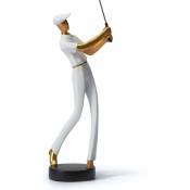 Art Golfeur Figurine Statue Décor Golf Sculpture Résine Arts Cadeau Blanc 24cm, Section a