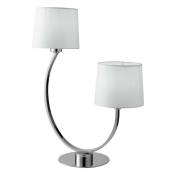 Astoria - Lampe de table double avec abat-jour, chrome,