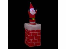 Automate gonflable père noël lumineux et animé sur une cheminée h 150 cm - feeric christmas