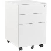 Caisson / meuble de bureau verrouillable 39 x 60 cm - 3 tiroirs - Blanc - Blanc