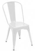 Chaise empilable A / Acier - Couleur brillante - Tolix blanc en métal