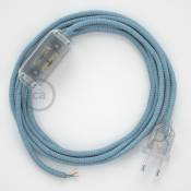 Cordon pour lampe, câble RD75 ZigZag Bleu Steward