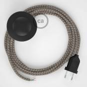 Creative Cables - Cordon pour lampadaire, câble RD63 Losange Marron Écorce 3 m. Choisissez la couleur de la fiche et de l'interrupteur! | Noir