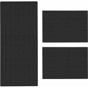 Descente de lit Sisal Sylt 3 pièces Noir 1 tapis: 67 x 250 cm + 2 tapis: 67 x 140 cm - Noir