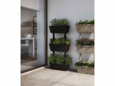 Ensemble de 3 vases pour jardin de légumes à domicile, ensemble de 3 vases de porte de fleurs pour intérieur ou externe, 100% made in italy, 49x22h16