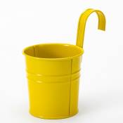 Ensoleille - 2 Pots De Fleurs En Métal Suspendus, Jardinière En Pot En Fer Avec Trou De Drainage, Parfaits Pour La Décoration Du Jardin(jaune)
