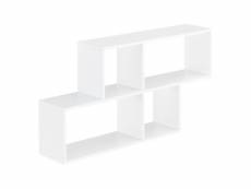 Étagère meuble mural design flottante 4 compartiments de rangement 100 cm blanc helloshop26 03_0005840