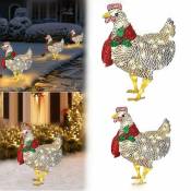Fortuneville - 50 poules en métal brillant avec écharpe