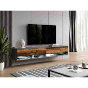 Furnix - Meuble tv alyx 200 cm (2x100cm) lowboard moderne