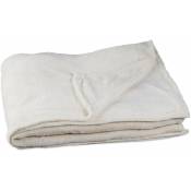 Grande couverture polaire plaid douillet lavable 200 x 220 cm crème - Crème