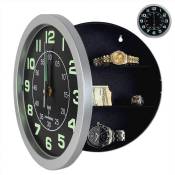 Horloge Murale + Boîte de Rangement Secrète 2 Etagères - Double Affichage : Heure & Minutes - Ø 25 cm