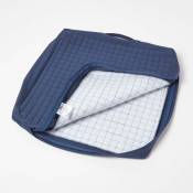 Housse de coussin en coton pour coussin d'assise, Bleu marine - Bleu Marine - Homescapes