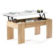 Idmarket - Table basse plateau relevable tara bois blanc et imitation hêtre