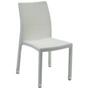 Iperbriko - Chaise en polyrotin blanc glace cm 61 x