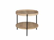Korro - table d'appoint ronde en bois et métal ø51cm - couleur - bois clair