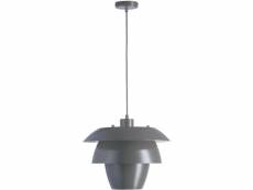 Lampe suspension métal gris ida 38 cm 26634GR