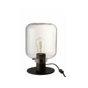 Lampe Table Kiyu Verre/Acier Transparant/Noir - l 20 x l 20 x h 31 cm