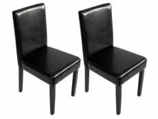 Lot de 2 chaises de salle à manger synthétique noir
