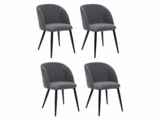 Lot de 4 chaises design "celeste" 81cm gris galet