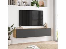 Meuble tv lapinlahti à 2 portes 29,5 x 140 x 31,5 cm effet bois de pin / anthracite [en.casa]
