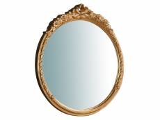 Miroir, miroir mural ovale, à accrocher au mur horizontal vertical, shabby chic, maquillage, salle de bain, cadre finition or antique, l50xp4xh54 cm.