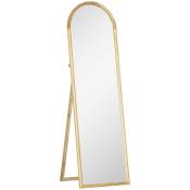 Miroir sur pied style scandinave piètement cadre bois de pin verre