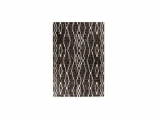 Paris prix - tapis fait main en cuir "lavin" noir & blanc 120 x 170 cm