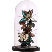 Peragashop - cloche en verre avec papillons 17 5X32CM
