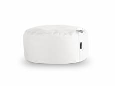 Pouf rond similicuir indoor blanc happers 3711825