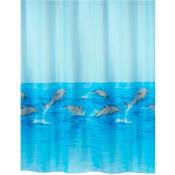 Rideau de douche Polyester nemo 180x200cm Bleu motif dauphins Spirella Bleu