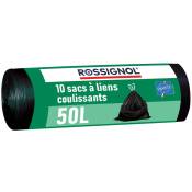 Rossignol - Lot de 10 sacs poubelle 50L bagy Made in France - Noir