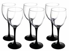 SOLAVIA Lot de 6 verres à vin en verre transparent