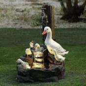 Statue de soleil en résine de fontaine de canard pour la décoration de jardin
